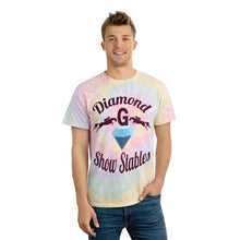 Load image into Gallery viewer, Diamond G Show Stables Tie-Dye Tee, Spiral Hazy Rainbow