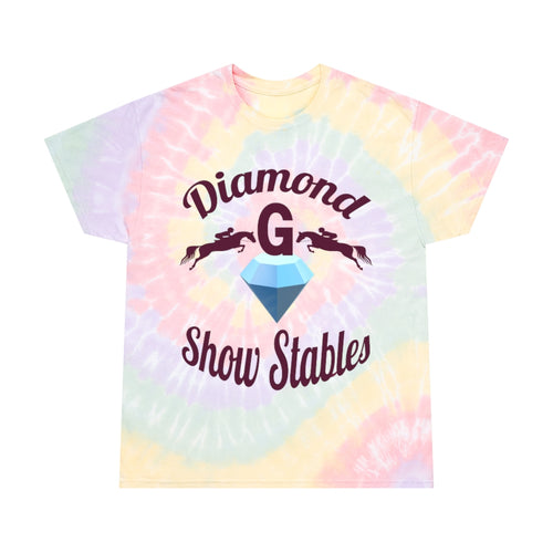 Diamond G Show Stables Tie-Dye Tee, Spiral Hazy Rainbow