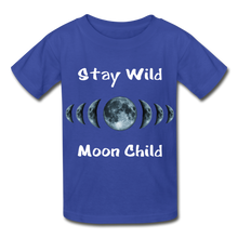 Load image into Gallery viewer, Stay Wild Moon Child Hanes Youth Tagless T-Shirt - royal blue