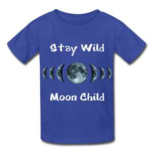 Stay Wild Moon Child Hanes Youth Tagless T-Shirt - royal blue