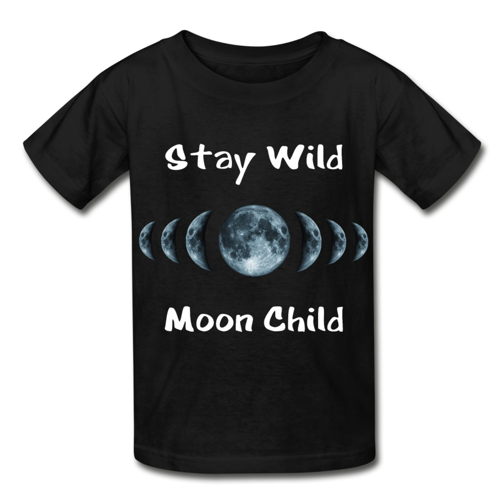 Stay Wild Moon Child Hanes Youth Tagless T-Shirt - black