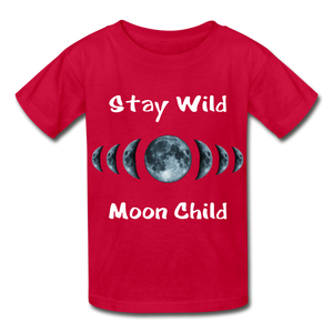 Stay Wild Moon Child Hanes Youth Tagless T-Shirt - red