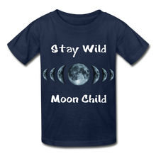 Load image into Gallery viewer, Stay Wild Moon Child Hanes Youth Tagless T-Shirt - navy