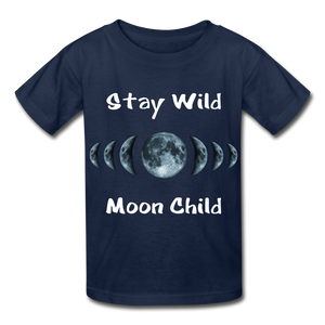 Stay Wild Moon Child Hanes Youth Tagless T-Shirt - navy