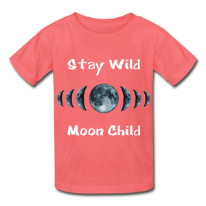 Stay Wild Moon Child Hanes Youth Tagless T-Shirt - coral