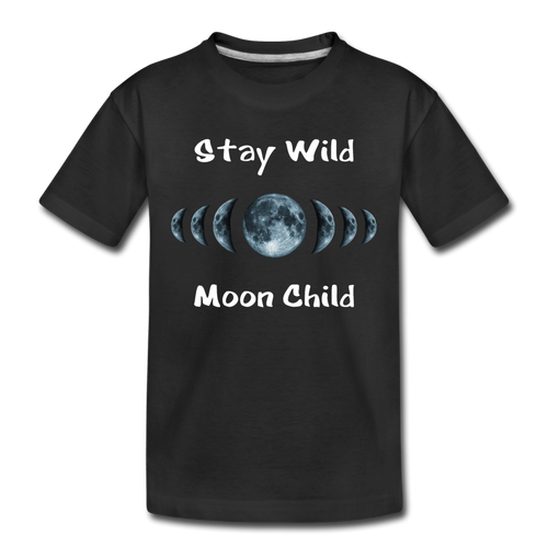 Stay Wild Moon Child Toddler Premium Organic T-Shirt - black