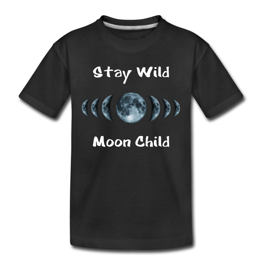 Stay Wild Moon Child Toddler Premium Organic T-Shirt - black