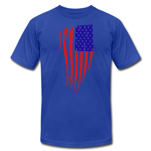 US Flag Unisex Jersey T-Shirt by Bella + Canvas - royal blue