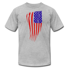 Load image into Gallery viewer, US Flag Unisex Jersey T-Shirt by Bella + Canvas - heather gray