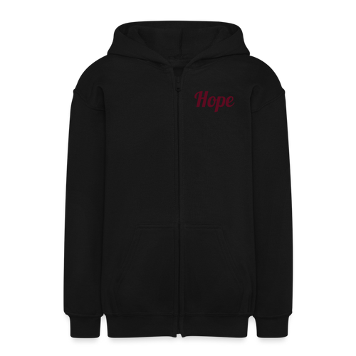 Diamond G Hope Front Gildan Heavy Blend Youth Zip Hoodie - black