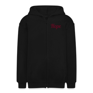 Diamond G Hope Front Gildan Heavy Blend Youth Zip Hoodie - black